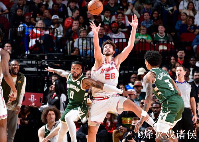 火箭7人上双大胜灰熊 字母空砍38分雄鹿负公牛