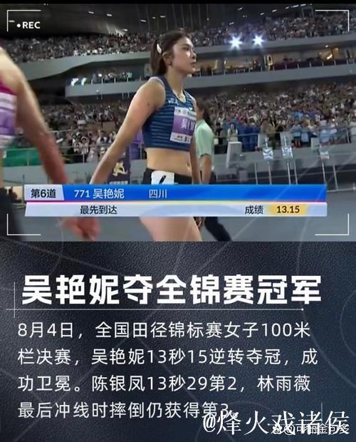 女子100米栏决赛：吴艳妮夺冠！林雨薇摔倒获第3
